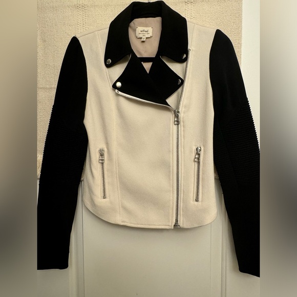 Aritzia Wilfred Montesson Crepe Jacket / Blazer - black & white / cream - Picture 11 of 16